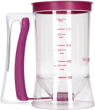 Famanu - Beslagdispenser 900 ml, crème separator en deegdispenser voor pannenkoeken, cupcakes, cake en wafels, voor thuis en restaurant
