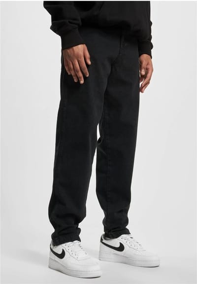 DEF - Tapered Loose Fit Denim Broek rechte pijpen - Taille, 34 inch - Zwart