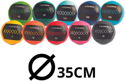 Toorx Fitness Wall Ball 15 kg - Fitness - Gewichtsbal - Gewichtsbal - Medicijn Bal - Krachttraining - 35 cm diameter