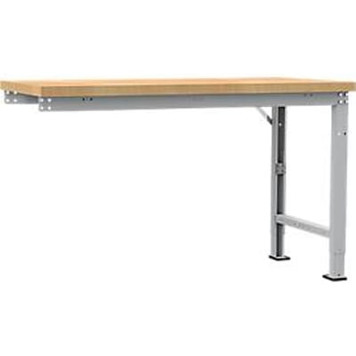 Manuflex aanbouw-werkbank Profi speciaal, tafelblad multiplex, 1500 x 700 mm, aluminium zilver