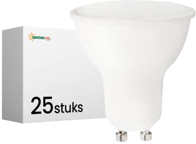 Spectrum LED Lamp GU10 7.5W - 230V - 710 Lumen - 3000K Warm Wit - Gezellig licht - Energiezuinig - 25 stuks