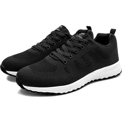 Heren Minimalistische Mesh Schoenen Ademend en Comfortabel Ontwerp Luxe Casual Schoenen Gym Training Joggen Heren Sportschoenen 36 black