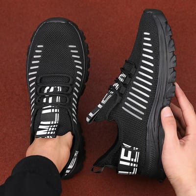 Antislip Heren Outdoor Wandelschoenen Minimalistisch Hoogwaardig Design Ademende Casual Schoenen Voetboogondersteuning Tennis Trainingsschoenen 36 black