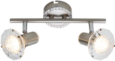 LED-spot plafondspot verstelbare kristallen plafondlamp, 2-lichts L 26 cm woonkamer eetkamer slaapkamer spotlight