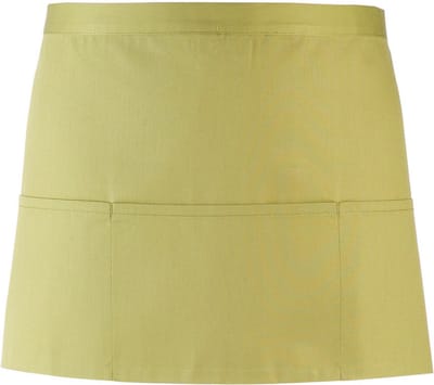 Kort schort met 3 open zakken pr155 |lime| restaurant schort | bedieningsschort | 12 verschillende kleuren| horeca kleding