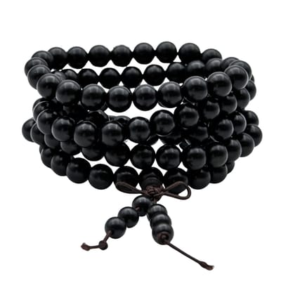 Marama - Mala Armband Sandelhout - Kralen 8 mm - Stoer - Stijlvol - Elastisch - Ook draagbaar als Ketting - Damesarmband - Herenarmband