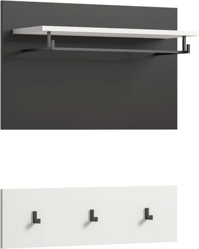 xonox.home Wandkapstok met haken Canu (B/H/D: 80x73x27 cm) in wit imitatie