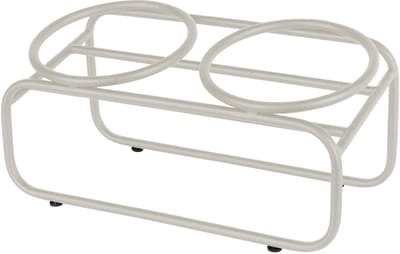 District 70 BUTLER - Verhoogde Voerbakstandaard voor Katten - Handgemaakt van staal - Beige - 30 x 14 x 12,5 cm