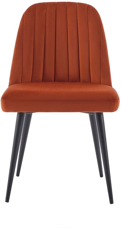 Vente-unique Set van 2 stoelen van fluweel en zwart metaal - Terracotta - ELEANA