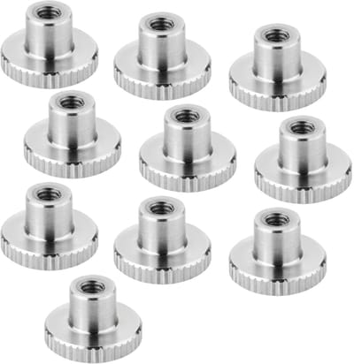 Set van 10 SOTECH M3 gekartelde moeren, roestvrij staal V2A (SS304), hoge vorm, DIN 466 metrische gripmoer met gekartelde zijkanten