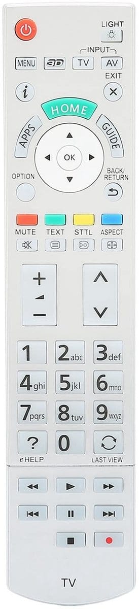Allecto - Smart TV Remote Control - Ergonomisch - Gemakkelijk in gebruik - Geschikt voor Panasonic - Infrarood - Draadloos - Voor 47WT60A en ...