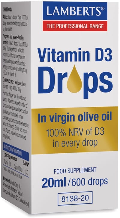 Lamberts Vitamine D3 druppels 20 Milliliter