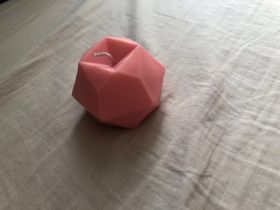 Crystal Kaars - Diamanten kaarsvorm -roze- vegan - handgemaakt -Soja