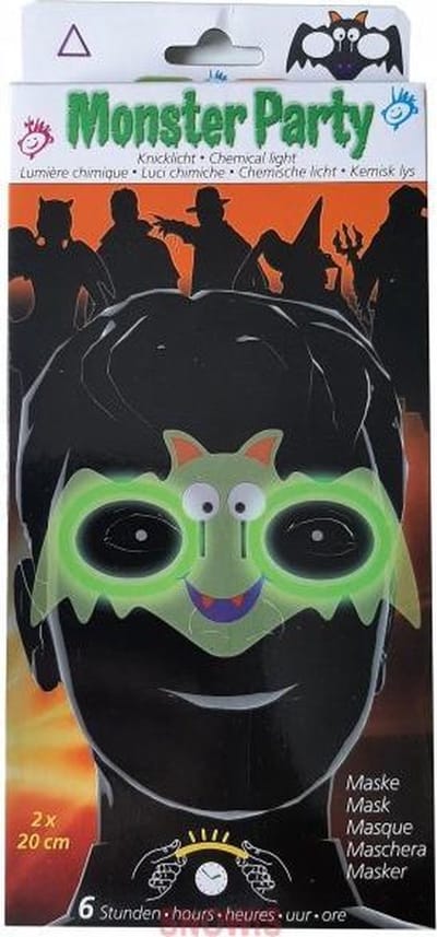 Maro toys - Monster party kniklicht masker vleermuis Groen