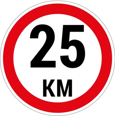 25 km bord | gecoat dibond materiaal | 10 cm