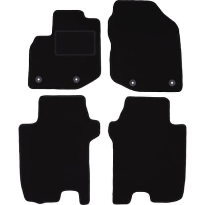 Zwarte veloursmatten voor: Honda City V FL sedan (2011-2013)