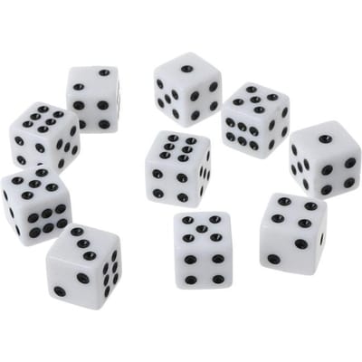 10 stuks 16 mm Acryl Dobbelstenen Zwart/Wit 6-zijdig Casino Poker Spel Bar Feest Dobbelstenen Meerzijdige Dobbelstenen voor Bordspel Hoge Kwaliteit Praktisch Dagelijks Gebruik
