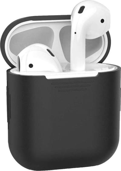 AirPods Hoesje voor Apple AirPods 1 & 2 – Zwart - Siliconen Beschermende Case