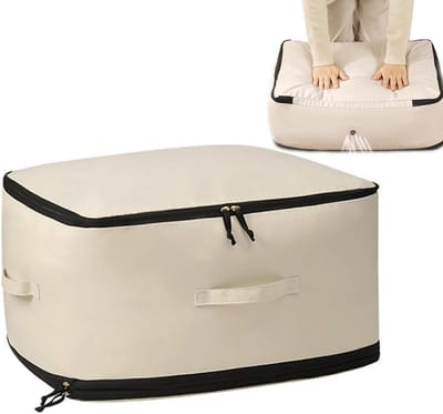 Dekbed Opbergzak - Opbergtas Dekens - Kast Ordenen - Vochtwerend Materiaal - 52 x 42 cm - Zwart