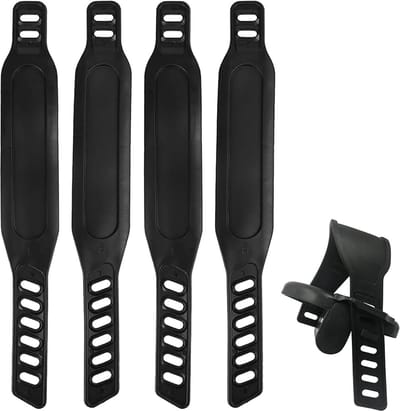 Fiets Accessoires - 2 Paar - Fiets Riemen - Pedal Straps - Hometrainer Pedaalriemen - Rubberen Pedaalriemen - Verstelbare Lengte Universele Pedaalriem - Rubberen Antislip Hometraineronderdelen - Krachtstationaccessoires - Zwart - Veiligheid