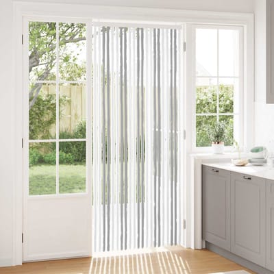 vidaXL - Insecten - Gordijn - Chenille - Lichtgrijs - en - wit - 90 - x - 220 - cm - 100% - PP