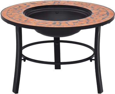 Terrasvuurkorf - Buitenhaard - Gezellige avonden - Met grillrooster - 68x68x45 cm - Terracotta rood