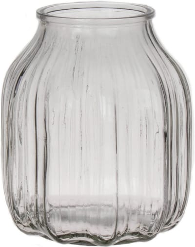 Bellatio Design Bloemenvaas klein - helder transparant glas - 14 x 16 cm - vaas
