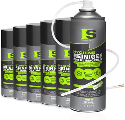 Spraytive 6x 400ml airco reiniger airco spray geurverwijderaar voor auto en huis reinigt ventilatie zonder demontage met slang