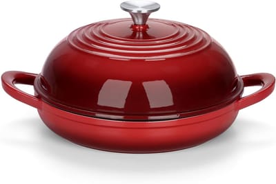 Gietijzeren Broodpan - Dutch Oven - Ambachtelijk Brood Bakken - Geëmailleerde Afwerking - 6 Liter - Rood