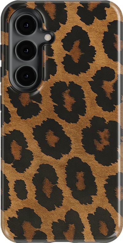 DripCase Luipaard Hoesje Samsung Galaxy S24 | Backcover met Mag | Hoesje met Dierenprint Samsung Galaxy S24 Leopard Dark