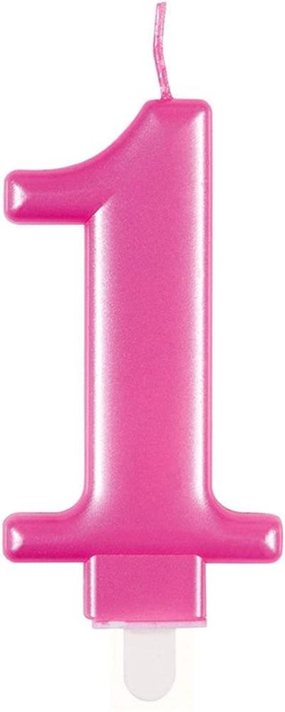 Selectienummer kaars roze metallic cijfer 0-9