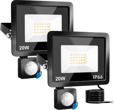 LED Buiten Spot met Bewegingsmelder 20W - Waterdicht IP65 - Set van 2 Stuks