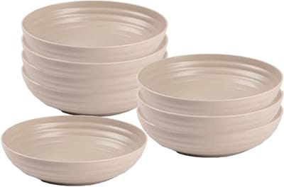 Plasticforte Soepkommen - 8x - D22 x H5.5 cm - taupe - kunststof - onbreekbaar - servies