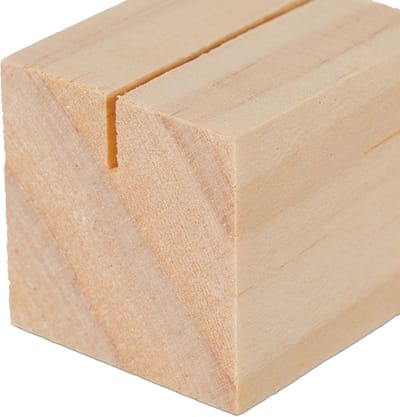 Kaarthouder hout, set van 48, staand, voor menukaarten, naamkaartjes, ansichtkaarten, horeca, bruiloft, natuur