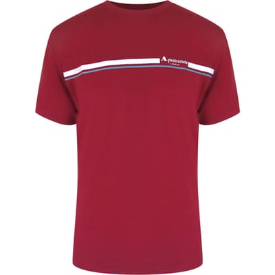 Aquascutum Active Katoenen Gestreept Bordeauxrood T-shirt