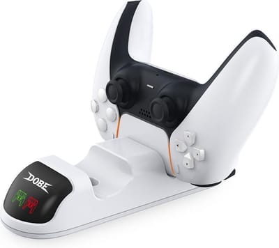 PS5 Oplaadstation – Docking Station Geschikt voor PlayStation 5 DualSense – 2 Controllers Tegelijk Opladen – USB-C Snellader – Charger met LED-indicator – Veilig & Ruimtebesparend