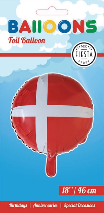 Folieballon Denemarken 18" 45cm - Feest Feestje Landen Helium Folie Ballon