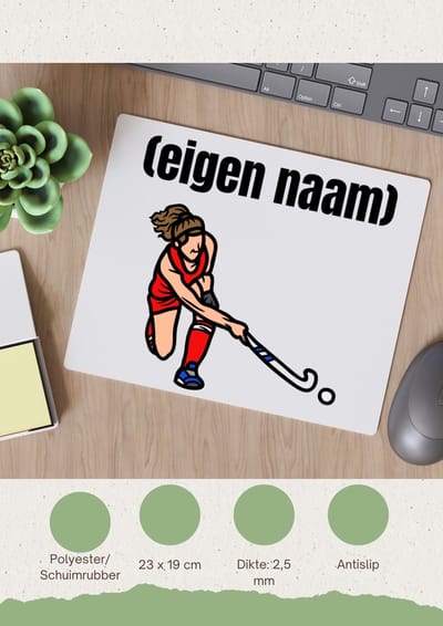 Akyol - hockey vrouw met eigen naam Muismat - Hockey - atleten - iemand die houdt van hockey - verjaardag - cadeau - kado - 23 bij 19 cm