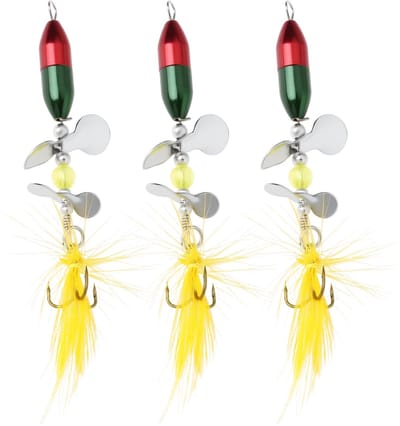 Dailygoods - 3 Stuks Roterende Spinner Pailletten Vissen Lokken 11cm