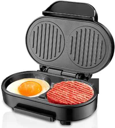NTHProducts - Electric Breakfast Machine - Multifunctionele Eieren Maker - Compact en Draagbaar - Ideaal voor Ontbijt - Aluminium Verwarmingsplaat - Ge...