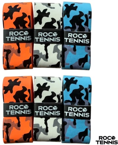 6 stuks | Roco Tennis Overgrips | Antislip | Dry | Zweetabsorberend | Uniek Patroon | Tennis | Padel | Badminton | Squash | Overgrip | Tennisgrips | Soft | Zacht | Multicolor