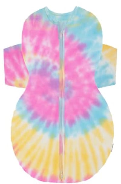 100% Biologisch Katoenen Baby Slaapzak voor Gezonde Heupontwikkeling - Tie Dye Rainbow, Large