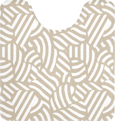 WC mat met uitsparing 55x60 cm - Antislip - Abstract - Modern - Beige - Toiletmat met uitsnijding - Vloermat - Douchemat - Toilet tapijt - Toiletmatten