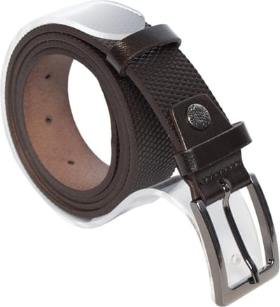 Donkerblauwe Leren Riem - 100 % Echt Lederen Riem - 3 cm Breed Met Een Gestippeld Patroon - Taillemaat 90 cm