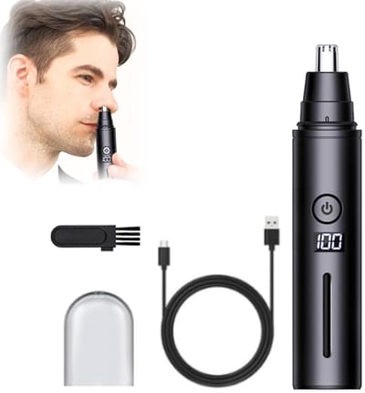 Neustrimmer - 150mah - Waterdicht - Oor- & Neushaartrimmer - Neushaartrimmer - Oortrimmer - Baardtrimmer - Wenkbrauw Trimmer - Neushaartrimmers Heren - Led-Scherm - Afspoelbaar - USB Oplaadbaar - Voor Neus En Oorhaar - Voor Mannen en Vrouwen