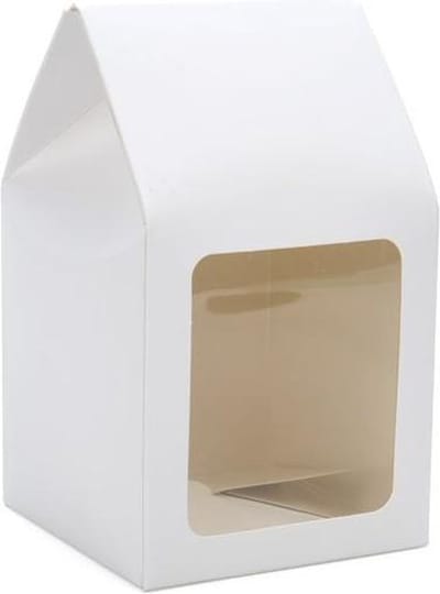 Kraftdoosjes met Venster glanzend Wit 9x9x16,5cm (25 stuks)
