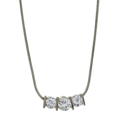 Behave - Zilverkleurige ketting met steentjes - Minimalistische stijl