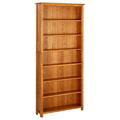 vidaXL - Boekenkast - met - 7 - schappen - 90x22,5x200 - cm - massief - eikenhout