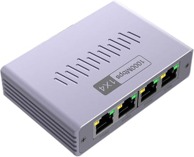 Netwerk Splitter - LAN Extender - Netwerk Uitbreiden - 1-op-4 Poorten - 1000Mbps Snelheid - Paars