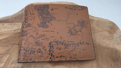 Portemonnee van echt leer voor mannen met de kaart van Midden-aarde uit The Lord of the Rings, een perfect cadeau voor mannen.